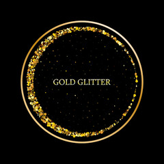 Abstract golden glowing background. Golden shiny pattern in the shape of a circle.