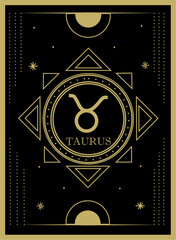 Taurus horoscope and zodiac constellation symbol Minimalist Vector for tarot card