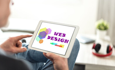 Web design concept on a tablet