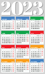 2023 Year Calendar. Week Start Sunday. Corporate and Business Monthly calendar.