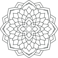 Obraz premium Black and white indian mandala vector illustration