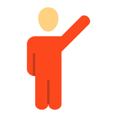 Raise Hand Flat Icon