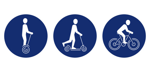 Eco transport - bicycle, kick scooter, hoverboard 