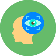 Vision Multicolor Circle Flat Icon