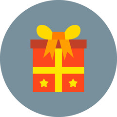 Gift Multicolor Circle Flat Icon