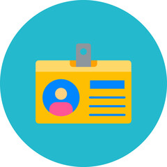 Id Card Multicolor Circle Flat Icon