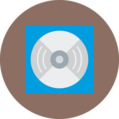 Compact Disc Multicolor Circle Flat Icon