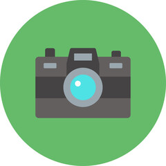 Camera Multicolor Circle Flat Icon