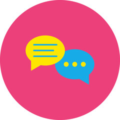Chat Multicolor Circle Flat Icon