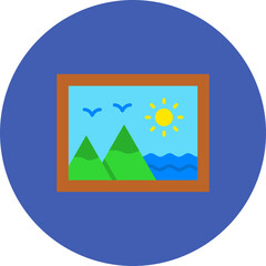 Painting Multicolor Circle Flat Icon
