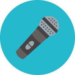 Microphone Multicolor Circle Flat Icon