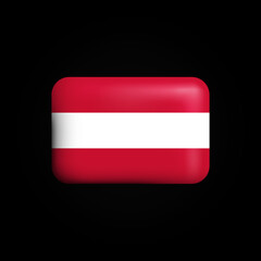 Austria Flag 3D Icon. National Flag of Austria. Vector illustration