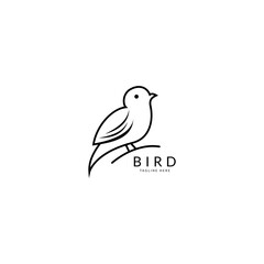 bird logo vintage with sun background vector illustration design