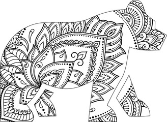 Animal mandala coloring page