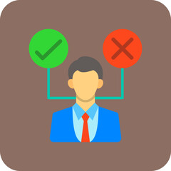 Decision Making Multicolor Round Corner Flat Icon