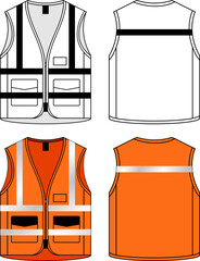 vector line art safety vest
