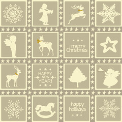 Christmas pattern with holiday Christmas elements - 560113326