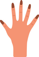 Showing hand and fingers with manicure flat icon