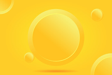 yellow abstract banner with circle vector pattern