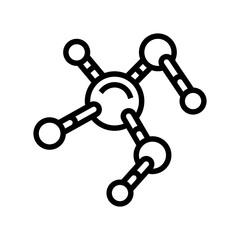 molecule chemistry line icon vector. molecule chemistry sign. isolated contour symbol black illustration