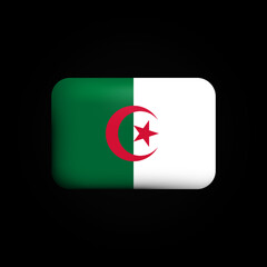 Algeria Flag 3D Icon. National Flag of Algeria. Vector illustration