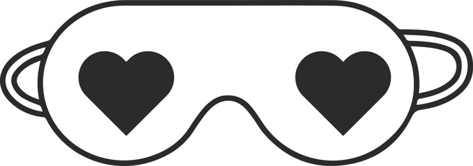 Sleep mask icon, blindfolds icon black vector