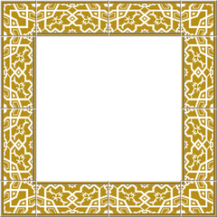 Antique square tile frame botanic garden vintage pattern geometry polygon cross chain