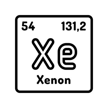 recommend clip art: xenon chemical element line icon vector. xenon chemical element sign. isolated contour symbol black illustration