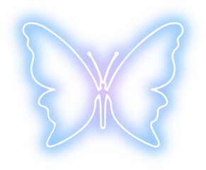 Collection of butterflies and insects neon