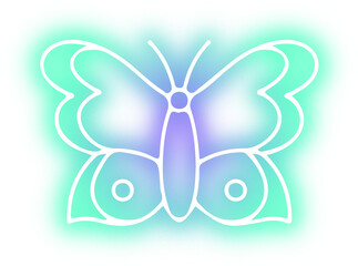 Collection of butterflies and insects neon