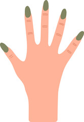 Showing hand and fingers with manicure flat icon
