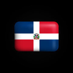 Dominican Republic Flag 3D Icon. National Flag of Dominican Republic. Vector illustration