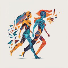 abstract illustration of a couple,image generated by AI