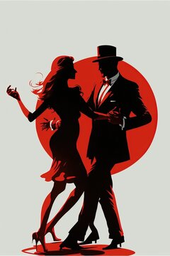 tango dance illustration , ai generated