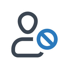 Block Account icon - vector illustration . Block, Account, User, Profile, Cancel, Avatar, Friend, Forbidden, person, line, outline, icons .