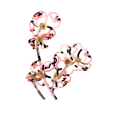 digital brush stroke color line drawing of a flower with transparent and colorful background