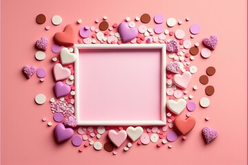 valentine frame heart ai generated - obrazy, fototapety, plakaty