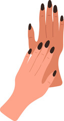 Showing hand and fingers with manicure flat icon