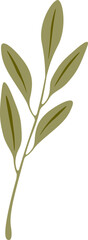Hand drawn leaf decor element flat icon