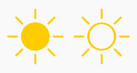 Sun icons. Flat design elements. Vector illustration.