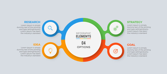 Business infographic template design icon 4 option or steps