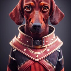 dog in suit majestic sloth knight portrait