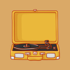 Old fashioned vinyl record player. Nostalgia of the 90s. An image that is suitable for any purpose
