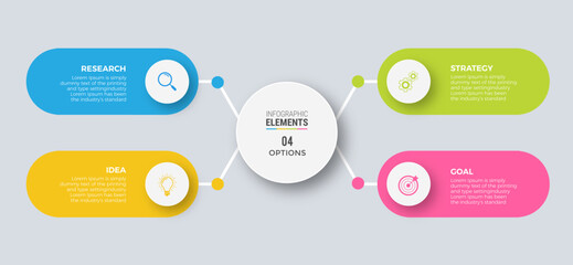 Business infographic template design icon 4 option or steps