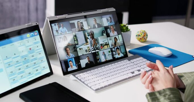 Telecommuting On Desktop Office Computer