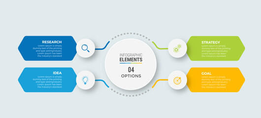 Business infographic template design icon 4 option or steps