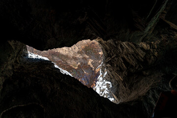 cave in the rock in the mountains