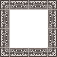 Antique square tile frame geometry spiral polygon cross line