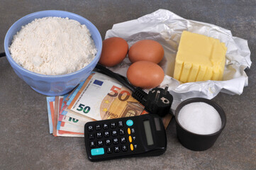 Concept de crise des boulangeries avec l'augmentation des matières premières et de l'électricité