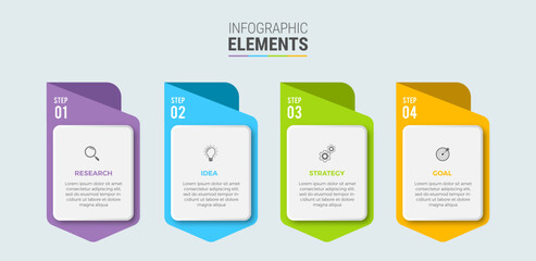 Business infographic template design icon 4 option or steps